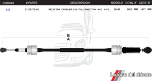 Chicote Selector De Velocidades Cavalier Fuel Inyection Nacional 4cil. Modelo.96-98