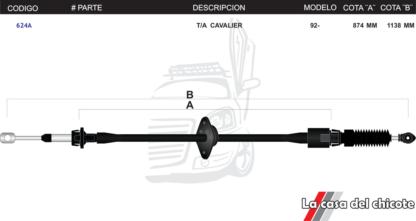 Chicote selector de Velocidades T/A Cavalier Modelo.92-