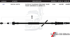 Chicote Selector de Velocidades T/a Pick Up Silverado Cheyenne Tahoe Yukon Suburban Modelo.95-98