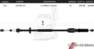 Chicote Selector de Velocidades T/A Impala 3.8L 6cil. Modelo.2002-