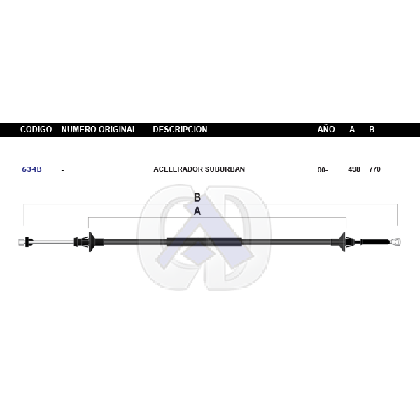 Chicote de Acelerador Suburban Modelo.00-