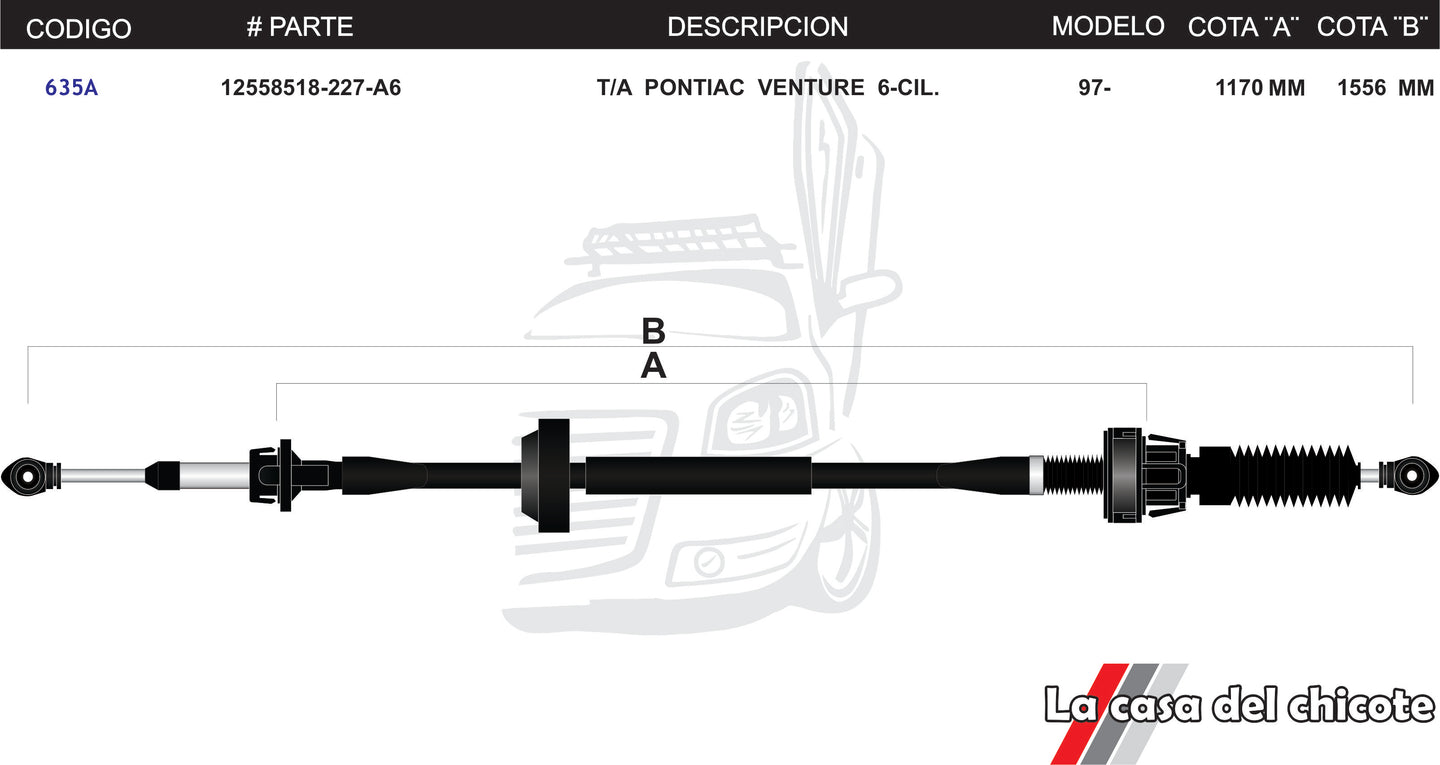 Chicote Selector de Velocidades T/A Pontiac Venture 6cil. Modelo.97-