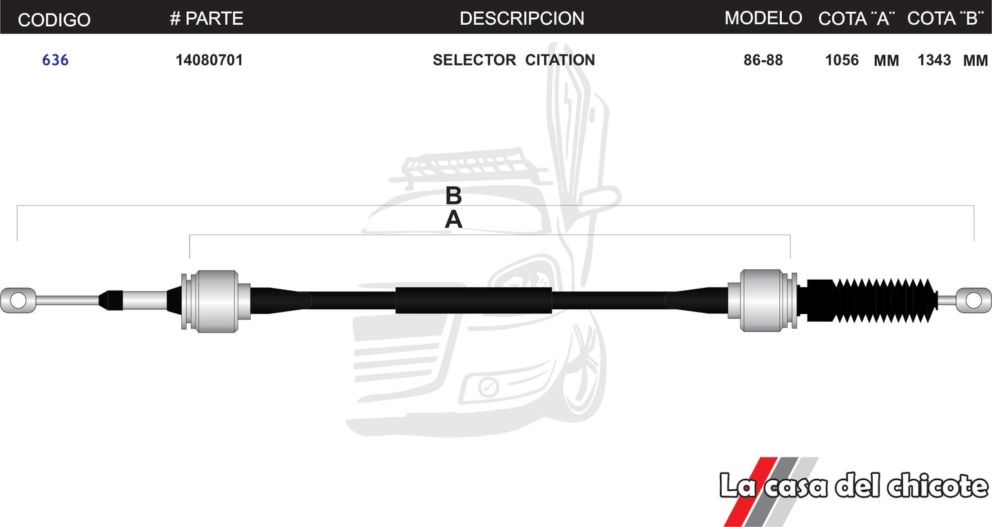 Chicote Selector De Velocidades Citation Modelo.86-88