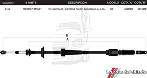 Chicote Selector de Velocidades T/A Silverado Cheyenne Tahoe Suburban 5.4L 8cil. Modelo.2002-