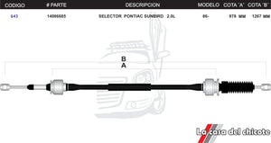 Chicote Selector de Velocidades Cavalier Pontiac Sunbird 2.0L Modelo.86-