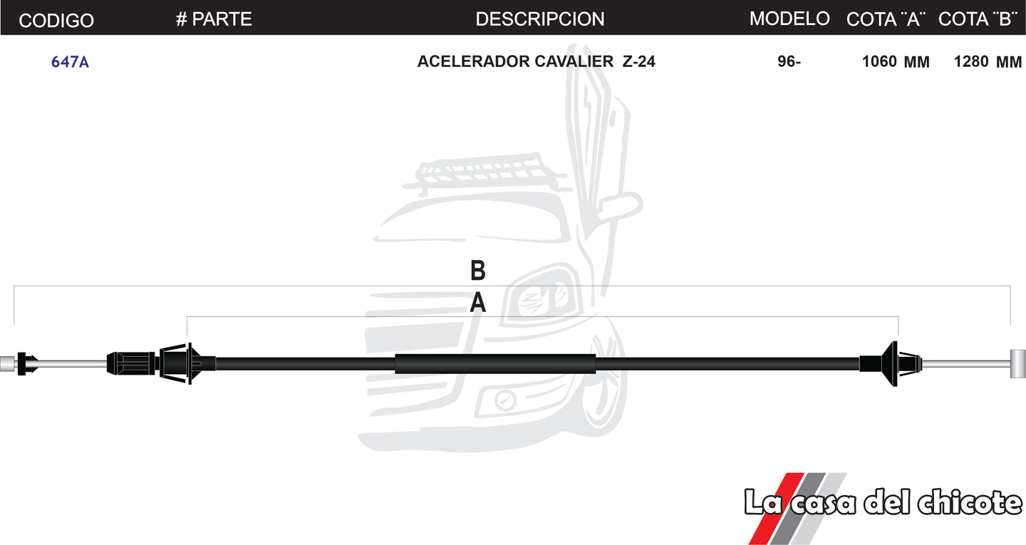 Chicote de Acelerador Cavalier Z-24 Modelo.96-