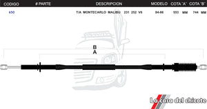 Chicote Selector de Velocidades T/A Montecarlo Malibu Modelo.84-86