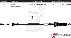 Chicote Selector de Velocidades T/A Buick Lumina 6cil. USA Modelo.95