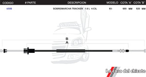 Chicote de Sobre Marcha Tracker 1.6L 4cil. Modelo.1993-