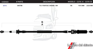 Chicote Selector de Velocidades T/A Pontiac Grand Am Modelo.98-