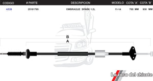 Chicote De Clutch (Embrague) Spark 1.2L Modelo.11-14