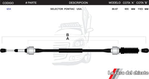 Chicote selector de Velocidades Pontiac USA Modelo.86-87