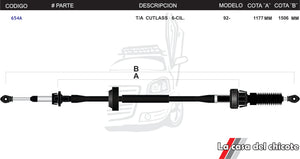 Chicote Selector de Velocidades T/A Cutlass 3.1L 6cil. Modelo.92-