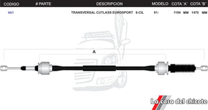 Chicote Transversal Cutlass Eurosport 6cil. Modelo.91-