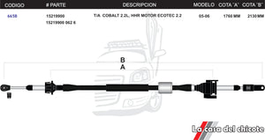 Chicote Selector de Velocidades T/A Cobalt 2.2L Modelo.2005-