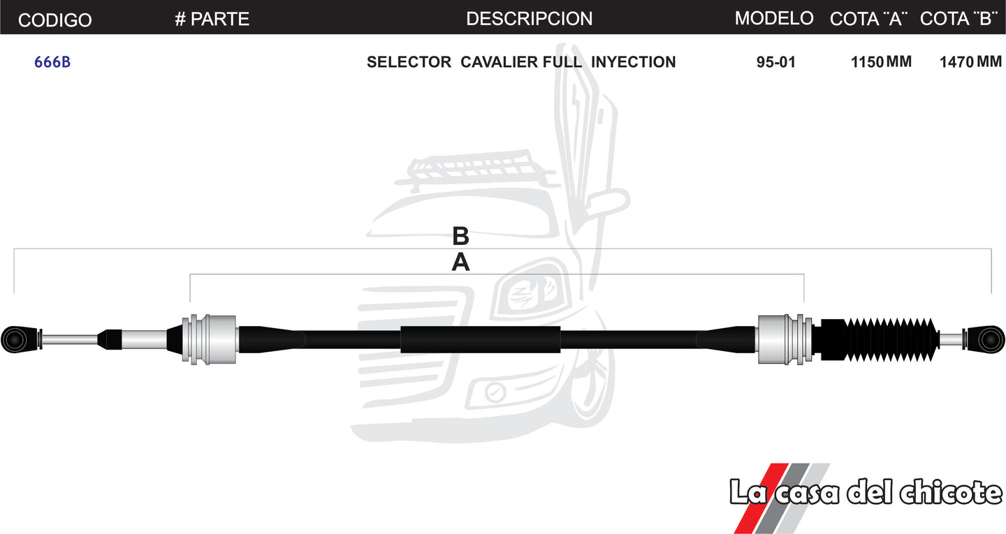 Chicote Selector de Velocidades Cavalier Fuel Inyection Modelo.95-01