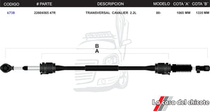 Chicote Transversal Cavalier 2.2L Modelo.2000-