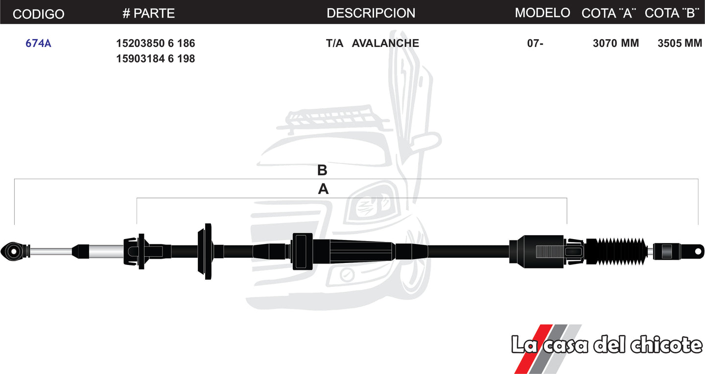 Chicote Selector de Velocidades T/A Avalanche Modelo.2007-