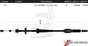 Chicote Selector de Velocidades T/A Cheyenne 5.7L 8cil. Nacional Modelo.2002-