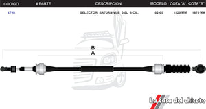 Chicote Selector de Velocidades Saturn Vue 3.0L 6cil. Modelo.02-05