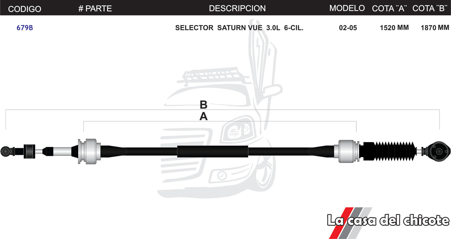 Chicote Selector de Velocidades Saturn Vue 3.0L 6cil. Modelo.02-05