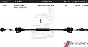 Chicote Selector de Velocidades Astra 4cil. Modelo.2002-