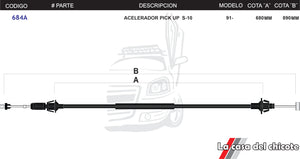 Chicote de Acelerador Pick Up S-10 Modelo.91-