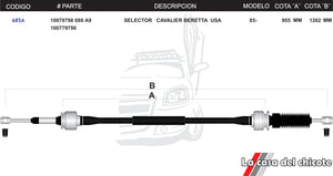 Chicote Selector de Velocidades Cavalier Veretta USA Modelo.85-