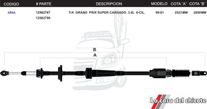 Chicote Selector de Velocidades T/A Grand Prix Super Cargado 3.8L 6cil. Modelo.99-01