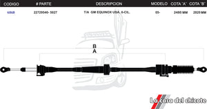 Chicote Selector de Velocidades T/A Gm Equinox USA 6cil. Modelo.2005-