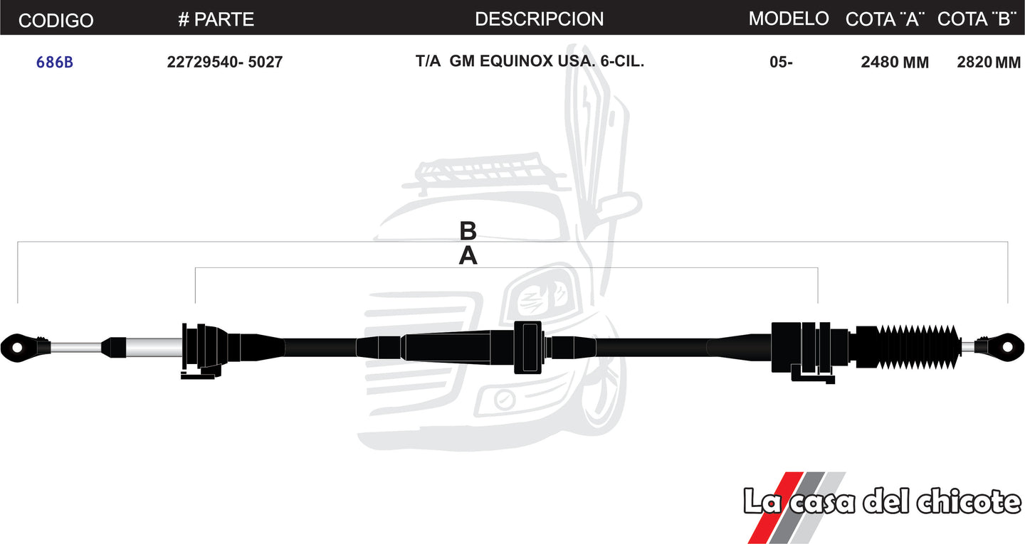 Chicote Selector de Velocidades T/A Gm Equinox USA 6cil. Modelo.2005-