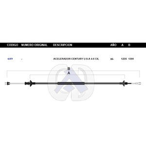 Chicote de Acelerador Century USA 4-6cil. Modelo.86-