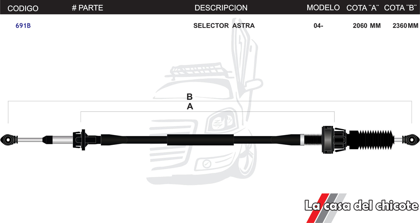 Chicote Selector de Velocidades Astra Modelo.04-