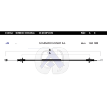 Cargar imagen en el visor de la galería, Chicote de Acelerador Cavalier 2.4L Modelo.00-03

