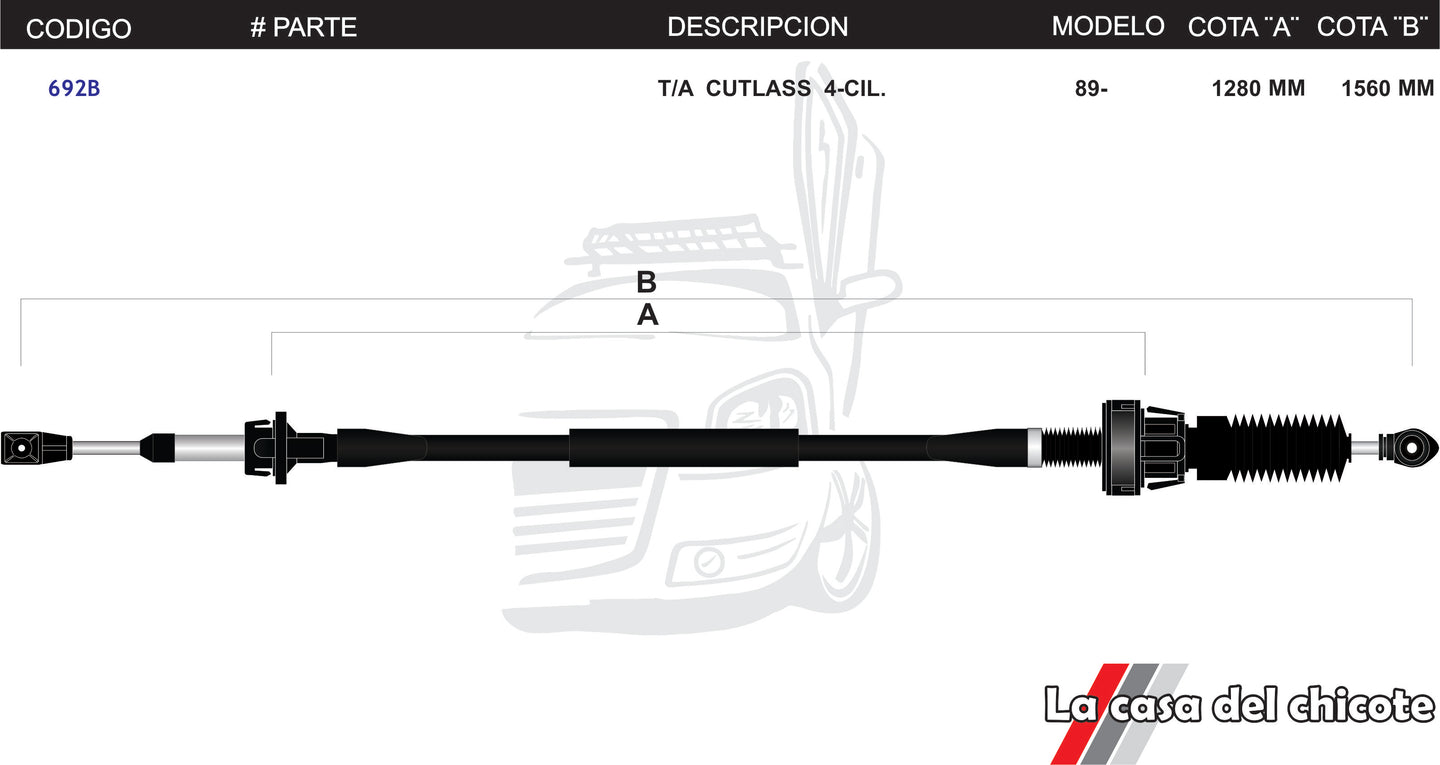 Chicote Selector de Velocidades T/A Cutlass 4cil. Modelo.89-