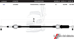 Chicote Selector de Velocidades Cavalier Modelo.91-