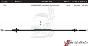 Chicote de Acelerador Suburban Automatica Modelo.94-99