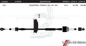 Chicote Transversal Tornado 1.8L 4cil. Nacional Modelo.02-08