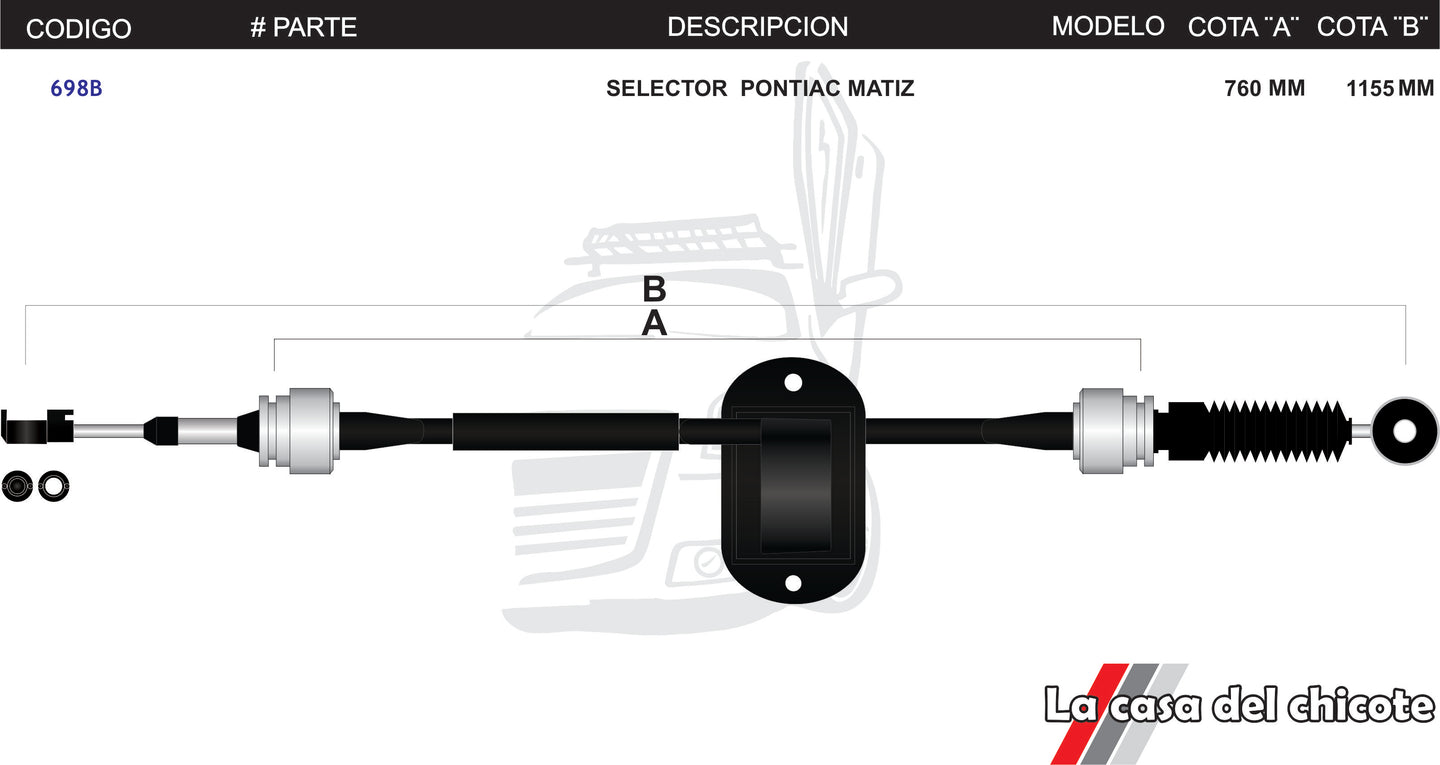 Chicote Selector de Velocidades Pontiac Matiz