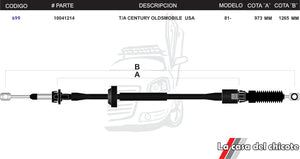 Chicote Selector de Velocidades T/A Century Oldsmobile USA Modelo.81-