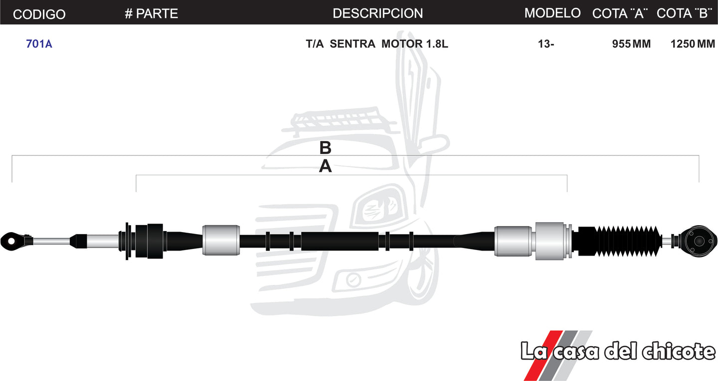 Chicote Selector de Velocidades T/A Sentra Modelo.2013-