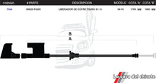 Cargar imagen en el visor de la galería, Chicote Liberador de Cofre Tsuru III 1.6L Modelo.94-16
