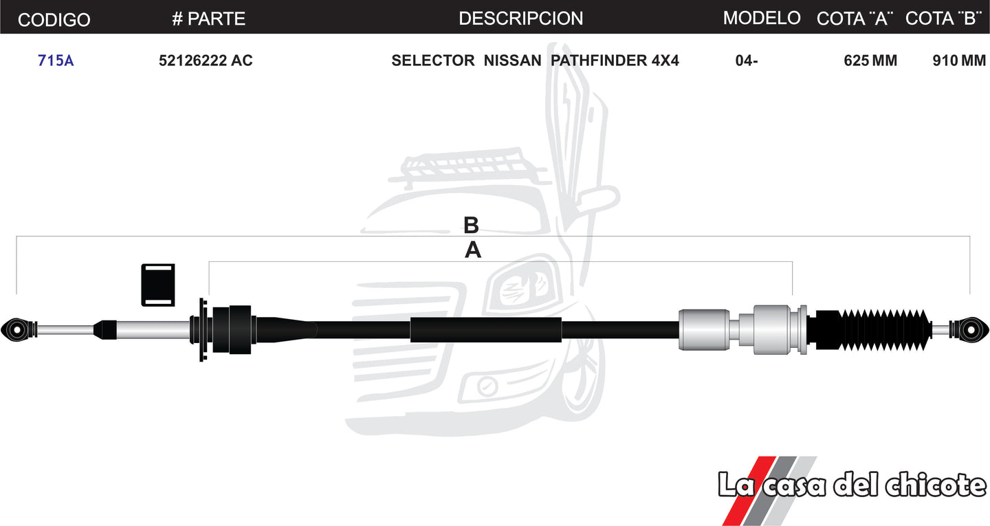 Chicote Selector de Velocidades Pathfinder 4x4 Modelo.04-07