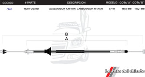 Chicote de Acelerador Ichi Van Carburador Hitachi Modelo.87-91