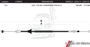 Chicote de Acelerador Ichi Van Carburador Hitachi 2.4L Modelo.87-91