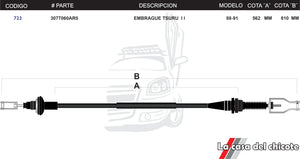 Cable de Clutch (Embrague) Tsuru Ii Modelo.88-91