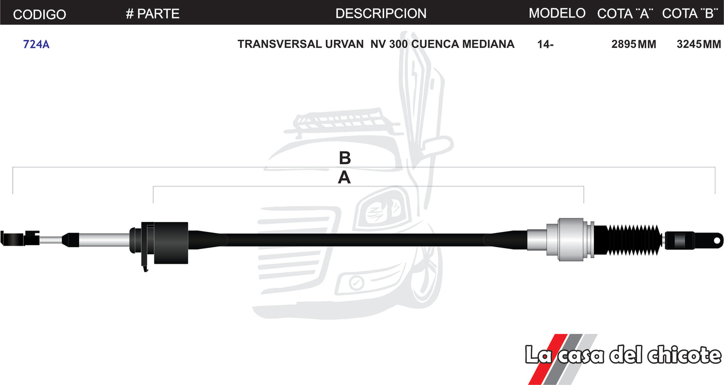 Chicote Transversal Urvan NV300 Cuenca Mediana Modelo.2014 -