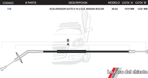 Chicote de Acelerador S-10 Nissan Bocar Modelo.80-82