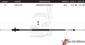 Chicote de Sobre Marcha Tsuru Ii Modelo.88-91