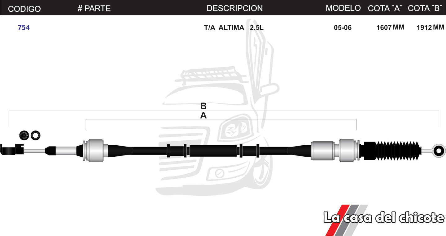 Chicote Selector De Velocidades T/A Altima 2.5L Modelo.05-06